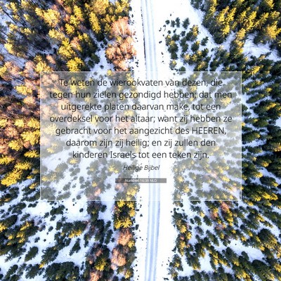 Picture 07 - Numberi 16:38 NLD - Te weten de wierookvaten van dezen, die tegen hun - Bible Verse Picture