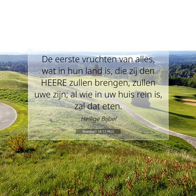 Picture 07 - Numberi 18:13 NLD - De eerste vruchten van alles, wat in hun land is, - Bible Verse Picture