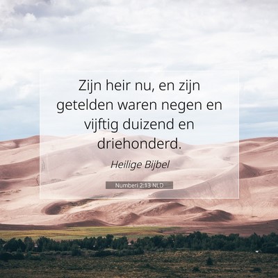 Picture 07 - Numberi 2:13 NLD - Zijn heir nu, en zijn getelden waren negen en - Bible Verse Picture
