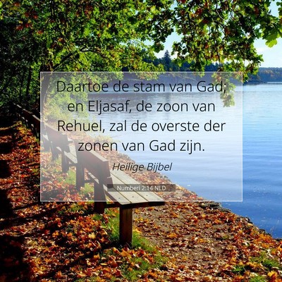 Picture 07 - Numberi 2:14 NLD - Daartoe de stam van Gad; en Eljasaf, de zoon van - Bible Verse Picture