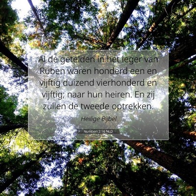 Picture 07 - Numberi 2:16 NLD - Al de getelden in het leger van Ruben waren - Bible Verse Picture