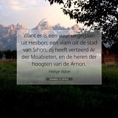 Picture 07 - Numberi 21:28 NLD - Want er is een vuur uitgegaan uit Hesbon; een - Bible Verse Picture