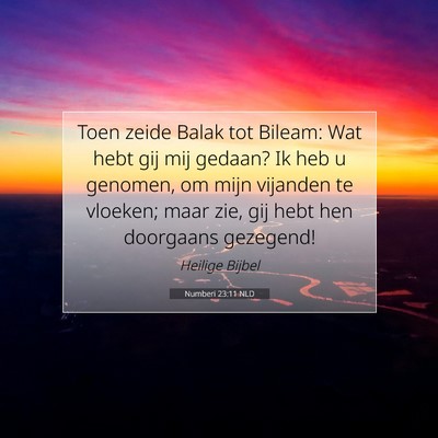 Picture 07 - Numberi 23:11 NLD - Toen zeide Balak tot Bileam: Wat hebt gij mij - Bible Verse Picture