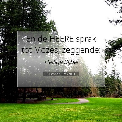 Picture 07 - Numberi 27:6 NLD - En de HEERE sprak tot Mozes, - Bible Verse Picture