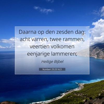 Picture 07 - Numberi 29:29 NLD - Daarna op den zesden dag: acht varren, twee - Bible Verse Picture