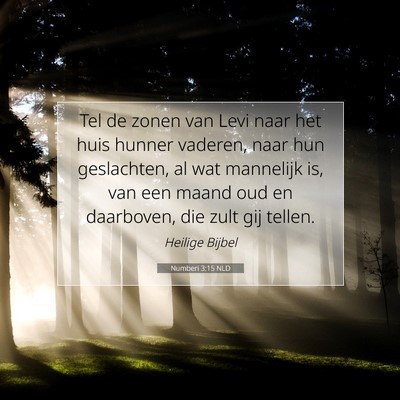 Picture 07 - Numberi 3:15 NLD - Tel de zonen van Levi naar het huis hunner - Bible Verse Picture
