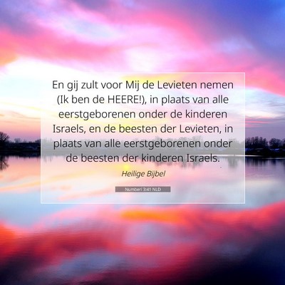 Picture 07 - Numberi 3:41 NLD - En gij zult voor Mij de Levieten nemen (Ik ben de - Bible Verse Picture