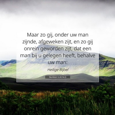 Picture 07 - Numberi 5:20 NLD - Maar zo gij, onder uw man zijnde, afgeweken zijt, - Bible Verse Picture