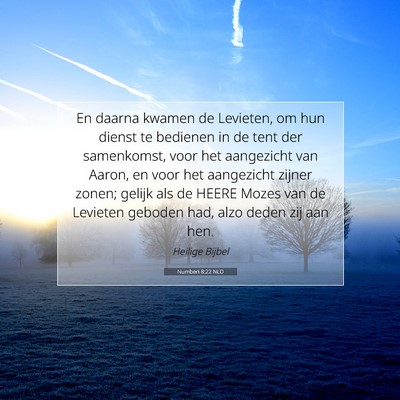 Picture 07 - Numberi 8:22 NLD - En daarna kwamen de Levieten, om hun dienst te - Bible Verse Picture