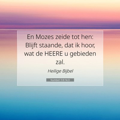Picture 07 - Numberi 9:8 NLD - En Mozes zeide tot hen: Blijft staande, dat ik - Bible Verse Picture