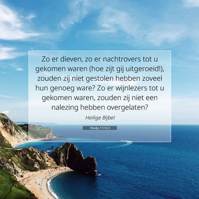Picture 07 - Obadja 1:5 NLD - Zo er dieven, zo er nachtrovers tot u gekomen - Bible Verse Picture