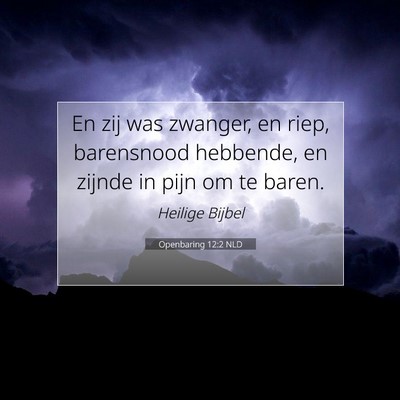 Picture 07 - Openbaring 12:2 NLD - En zij was zwanger, en riep, barensnood hebbende, - Bible Verse Picture
