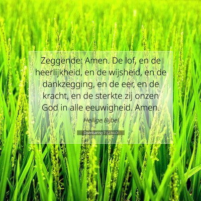 Picture 07 - Openbaring 7:12 NLD - Zeggende: Amen. De lof, en de heerlijkheid, en de - Bible Verse Picture