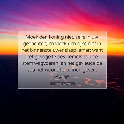 Picture 07 - Prediker 10:20 NLD - Vloek den koning niet, zelfs in uw gedachten, en - Bible Verse Picture