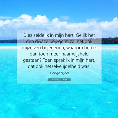 Picture 07 - Prediker 2:15 NLD - Dies zeide ik in mijn hart: Gelijk het den dwaze - Bible Verse Picture