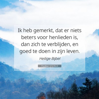 Picture 07 - Prediker 3:12 NLD - Ik heb gemerkt, dat er niets beters voor - Bible Verse Picture
