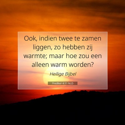 Picture 07 - Prediker 4:11 NLD - Ook, indien twee te zamen liggen, zo hebben zij - Bible Verse Picture