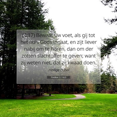 Picture 07 - Prediker 5:1 NLD - (4:17) Bewaar uw voet, als gij tot het huis Gods - Bible Verse Picture