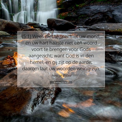 Picture 07 - Prediker 5:2 NLD - (5:1) Wees niet te snel met uw mond, en uw hart - Bible Verse Picture