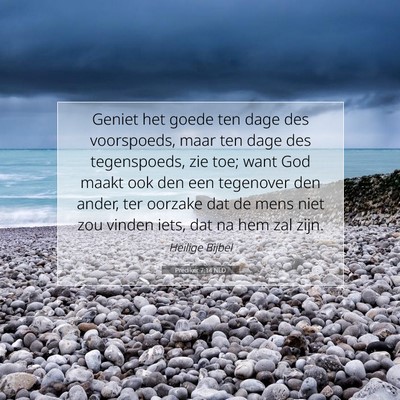 Picture 07 - Prediker 7:14 NLD - Geniet het goede ten dage des voorspoeds, maar - Bible Verse Picture