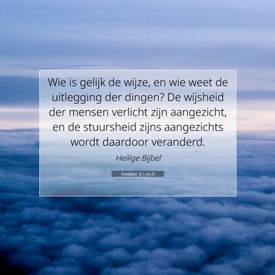 Picture 07 - Prediker 8:1 NLD - Wie is gelijk de wijze, en wie weet de uitlegging - Bible Verse Picture