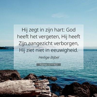 Picture 07 - Psalmen 10:11 NLD - Hij zegt in zijn hart: God heeft het vergeten, - Bible Verse Picture
