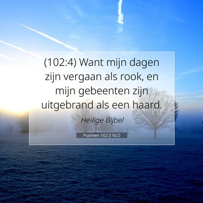 Picture 07 - Psalmen 102:3 NLD - (102:4) Want mijn dagen zijn vergaan als rook, en - Bible Verse Picture