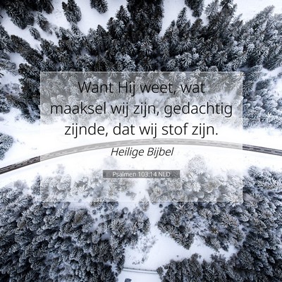 Picture 07 - Psalmen 103:14 NLD - Want Hij weet, wat maaksel wij zijn, gedachtig - Bible Verse Picture