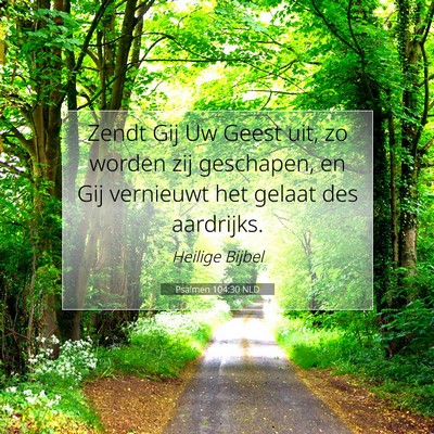 Picture 07 - Psalmen 104:30 NLD - Zendt Gij Uw Geest uit, zo worden zij geschapen, - Bible Verse Picture