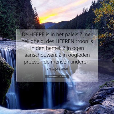 Picture 07 - Psalmen 11:4 NLD - De HEERE is in het paleis Zijner heiligheid, des - Bible Verse Picture