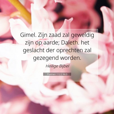 Picture 07 - Psalmen 112:2 NLD - Gimel. Zijn zaad zal geweldig zijn op aarde; - Bible Verse Picture