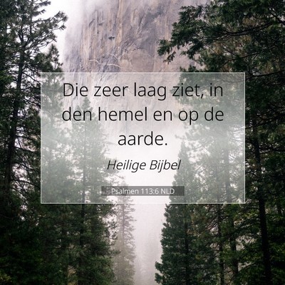 Picture 07 - Psalmen 113:6 NLD - Die zeer laag ziet, in den hemel en op de - Bible Verse Picture