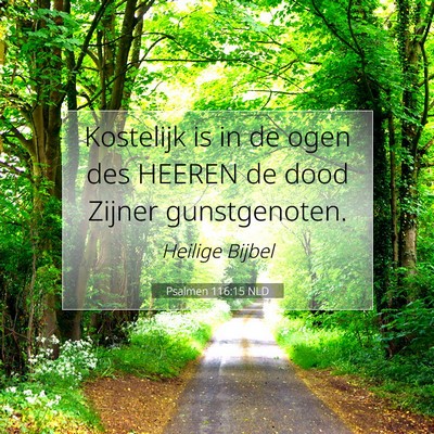 Picture 07 - Psalmen 116:15 NLD - Kostelijk is in de ogen des HEEREN de dood Zijner - Bible Verse Picture