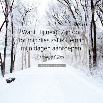 Picture 07 - Psalmen 116:2 NLD - Want Hij neigt Zijn oor tot mij; dies zal ik Hem - Bible Verse Picture
