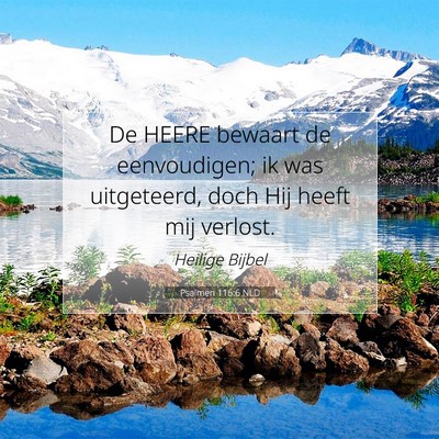 Picture 07 - Psalmen 116:6 NLD - De HEERE bewaart de eenvoudigen; ik was - Bible Verse Picture