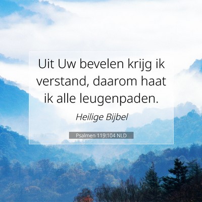 Picture 07 - Psalmen 119:104 NLD - Uit Uw bevelen krijg ik verstand, daarom haat ik - Bible Verse Picture