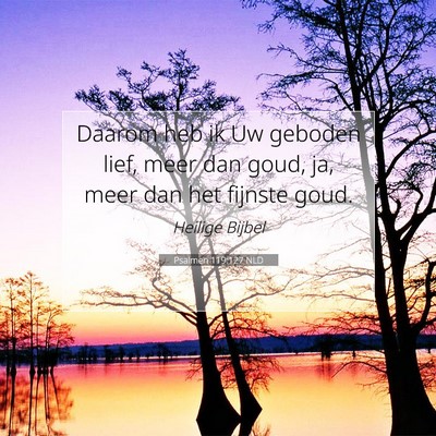 Picture 07 - Psalmen 119:127 NLD - Daarom heb ik Uw geboden lief, meer dan goud, ja, - Bible Verse Picture