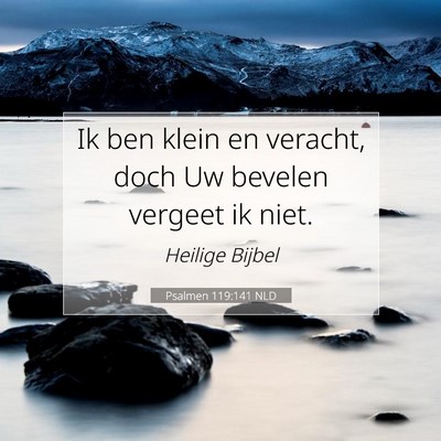 Picture 07 - Psalmen 119:141 NLD - Ik ben klein en veracht, doch Uw bevelen vergeet - Bible Verse Picture