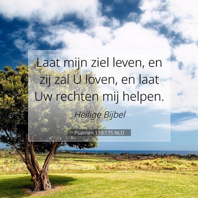 Picture 07 - Psalmen 119:175 NLD - Laat mijn ziel leven, en zij zal U loven, en laat - Bible Verse Picture
