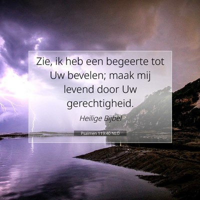 Picture 07 - Psalmen 119:40 NLD - Zie, ik heb een begeerte tot Uw bevelen; maak mij - Bible Verse Picture