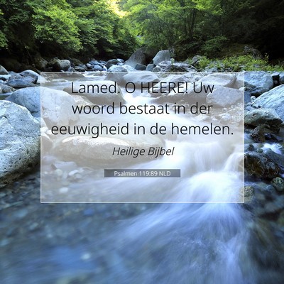 Picture 07 - Psalmen 119:89 NLD - Lamed. O HEERE! Uw woord bestaat in der - Bible Verse Picture