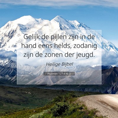 Picture 07 - Psalmen 127:4 NLD - Gelijk de pijlen zijn in de hand eens helds, - Bible Verse Picture