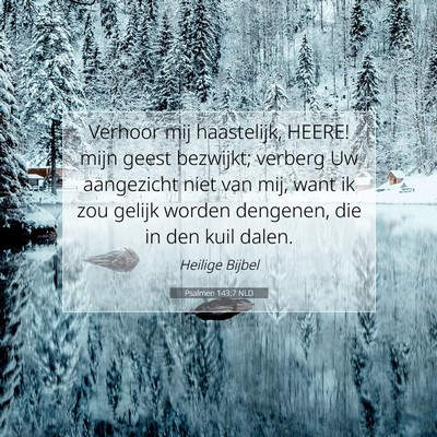 Picture 07 - Psalmen 143:7 NLD - Verhoor mij haastelijk, HEERE! mijn geest - Bible Verse Picture
