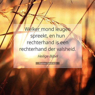 Picture 07 - Psalmen 144:8 NLD - Welker mond leugen spreekt, en hun rechterhand is - Bible Verse Picture