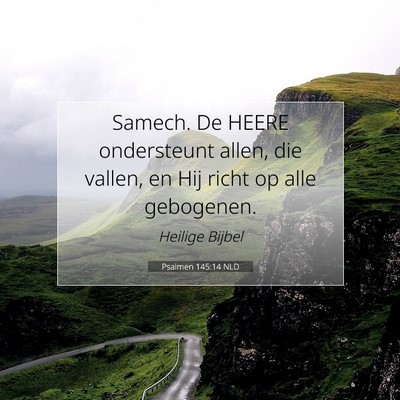 Picture 07 - Psalmen 145:14 NLD - Samech. De HEERE ondersteunt allen, die vallen, - Bible Verse Picture