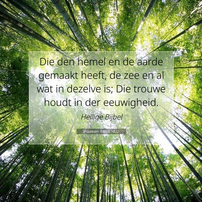 Picture 07 - Psalmen 146:6 NLD - Die den hemel en de aarde gemaakt heeft, de zee - Bible Verse Picture