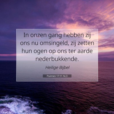 Picture 07 - Psalmen 17:11 NLD - In onzen gang hebben zij ons nu omsingeld, zij - Bible Verse Picture