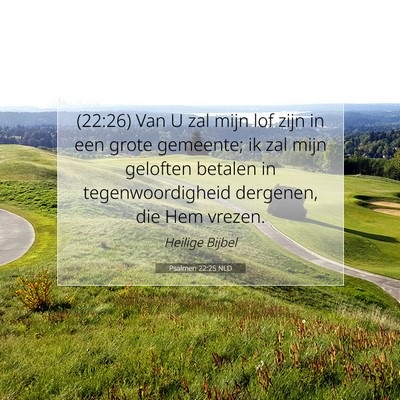 Picture 07 - Psalmen 22:25 NLD - (22:26) Van U zal mijn lof zijn in een grote - Bible Verse Picture