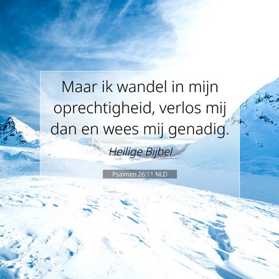 Picture 07 - Psalmen 26:11 NLD - Maar ik wandel in mijn oprechtigheid, verlos mij - Bible Verse Picture