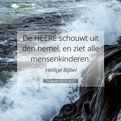 Picture 07 - Psalmen 33:13 NLD - De HEERE schouwt uit den hemel, en ziet alle - Bible Verse Picture